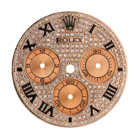 Rolex Daytona Rose Gold Diamon Pavé/ Black Roman Numeral Custom Dial