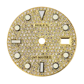 Rolex GMT-Master II 40mm Gold Diamond Pavé Custom Dial