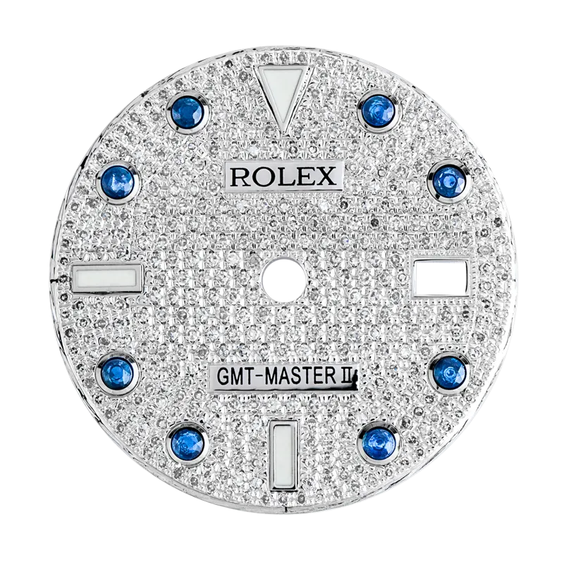 Rolex GMT-Master II Custom Diamond Pavé / Blue Gems Dial