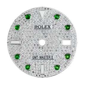 Rolex GMT-Master II Custom Diamond Pavé / Green Gems Dial