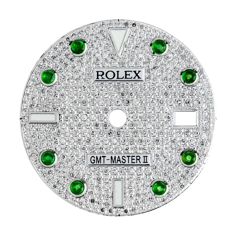 Rolex GMT-Master II Custom Diamond Pavé / Green Gems Dial