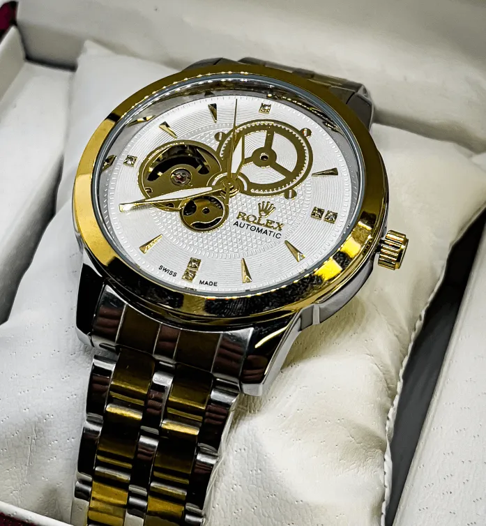 Rolex Mechanical Watch for Men | Gold And White