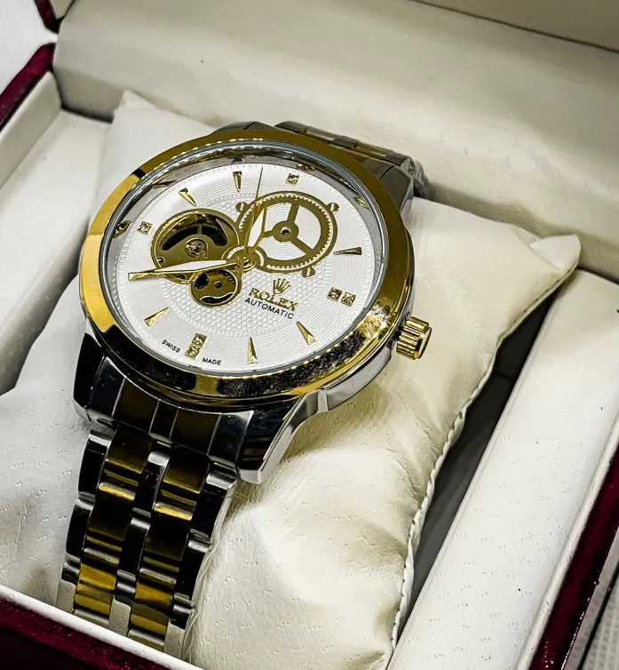 Rolex Mechanical Watch for Men | Gold And White