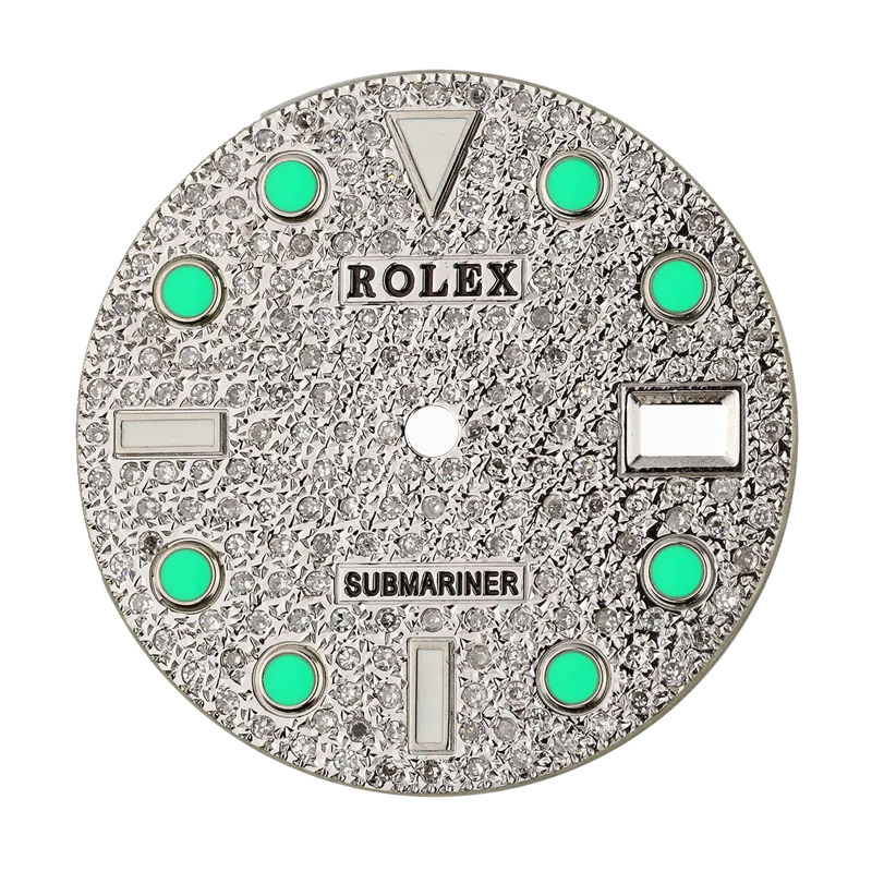 Rolex Submariner 40mm Diamond Pavé/Green Index Custom Dial