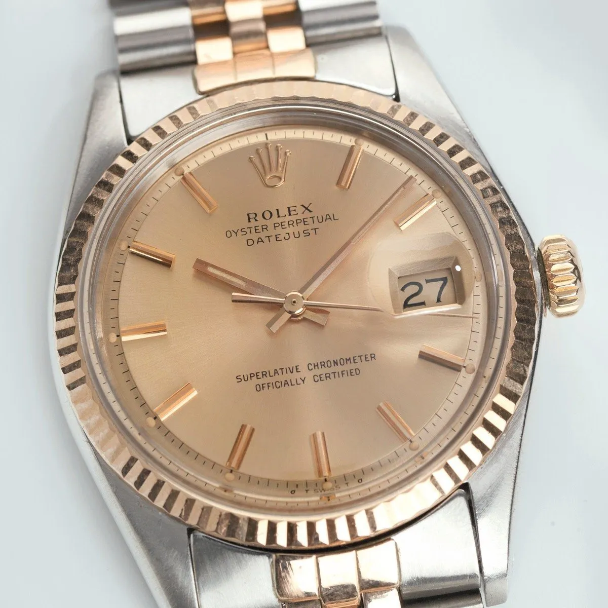 Rolex Two Tone Rose Gold 1601 Datejust