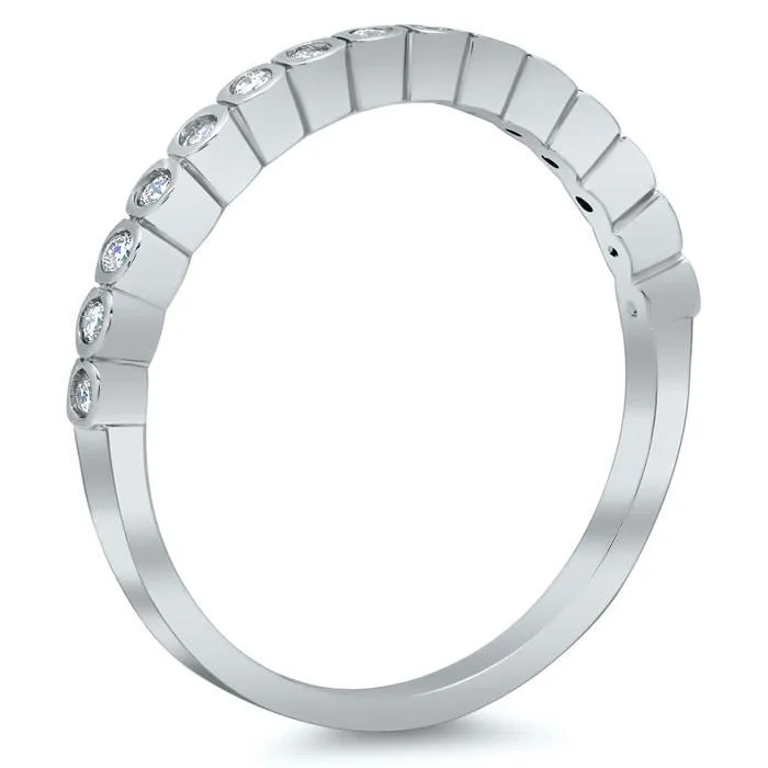 Scalloped Bezel Diamond Wedding Band