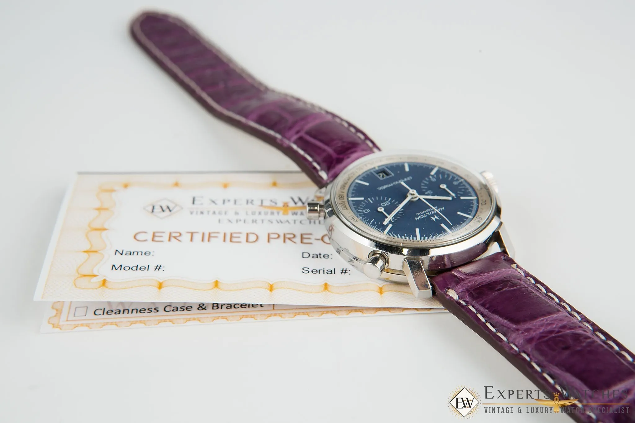 Serviced Vintage 1970's Hamilton Chrono-Matic Chronograph Date Blue Cal 11 Watch