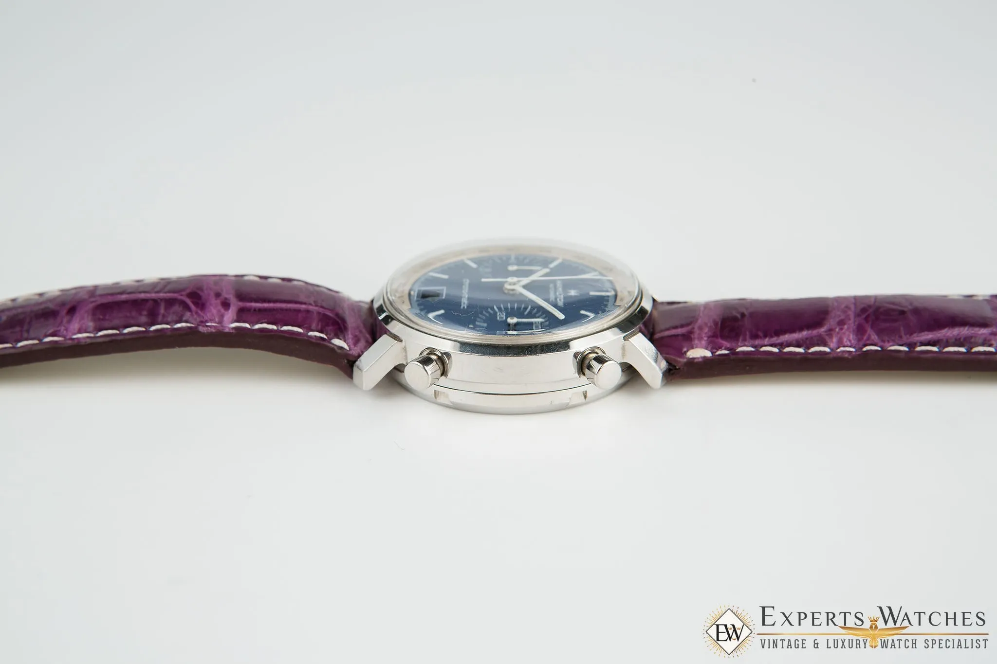 Serviced Vintage 1970's Hamilton Chrono-Matic Chronograph Date Blue Cal 11 Watch