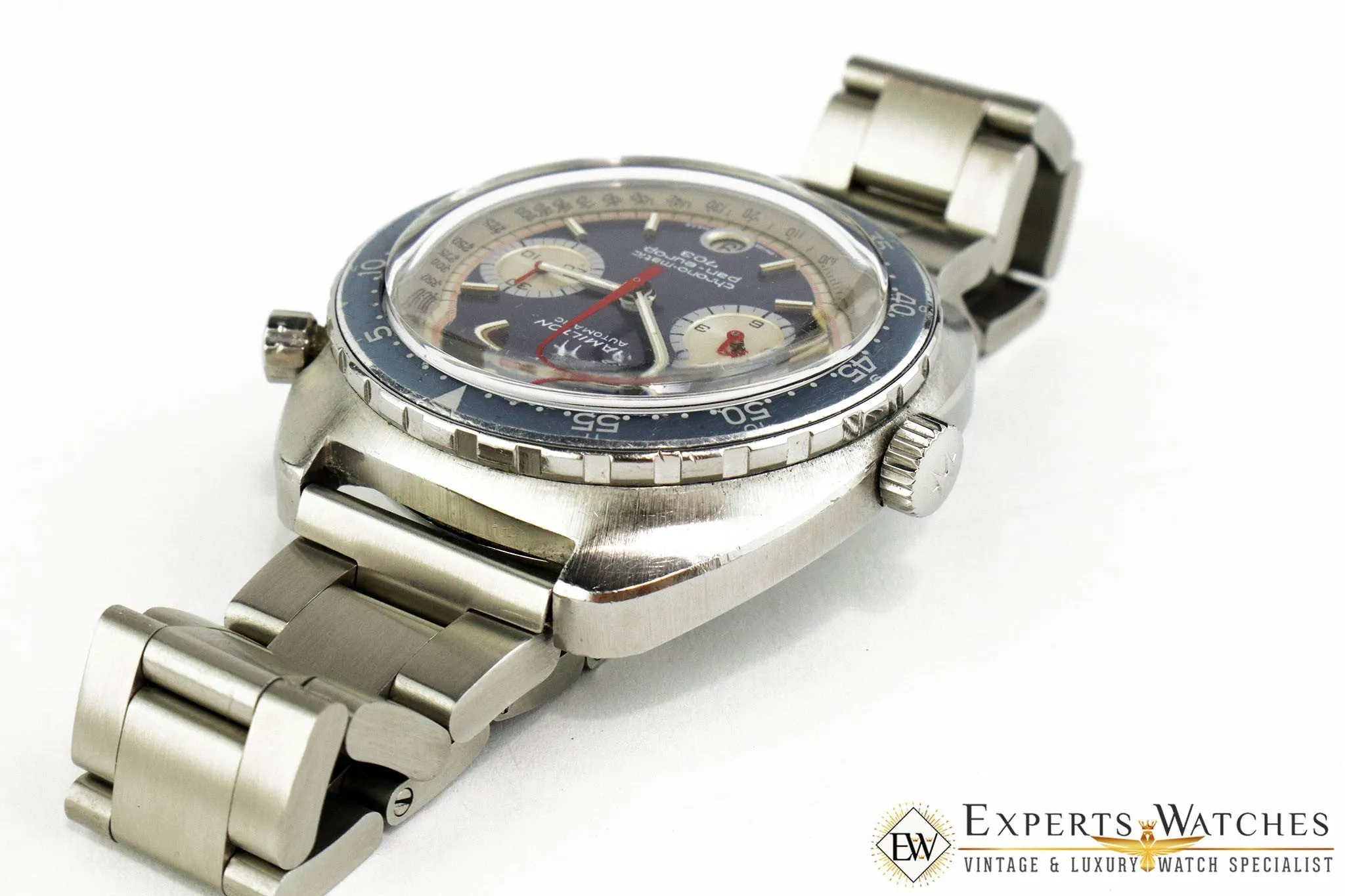 Serviced Vintage 1970's Hamilton Chrono-Matic Pan Europ 703 Cal 11 Watch Box