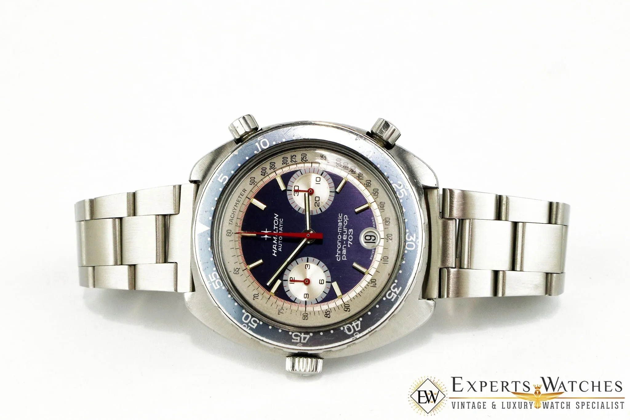 Serviced Vintage 1970's Hamilton Chrono-Matic Pan Europ 703 Cal 11 Watch Box