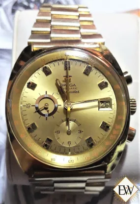 Serviced VINTAGE 1973 OMEGA SeaMaster 176.007 Cal 1040 Chronograph GOLD Watch