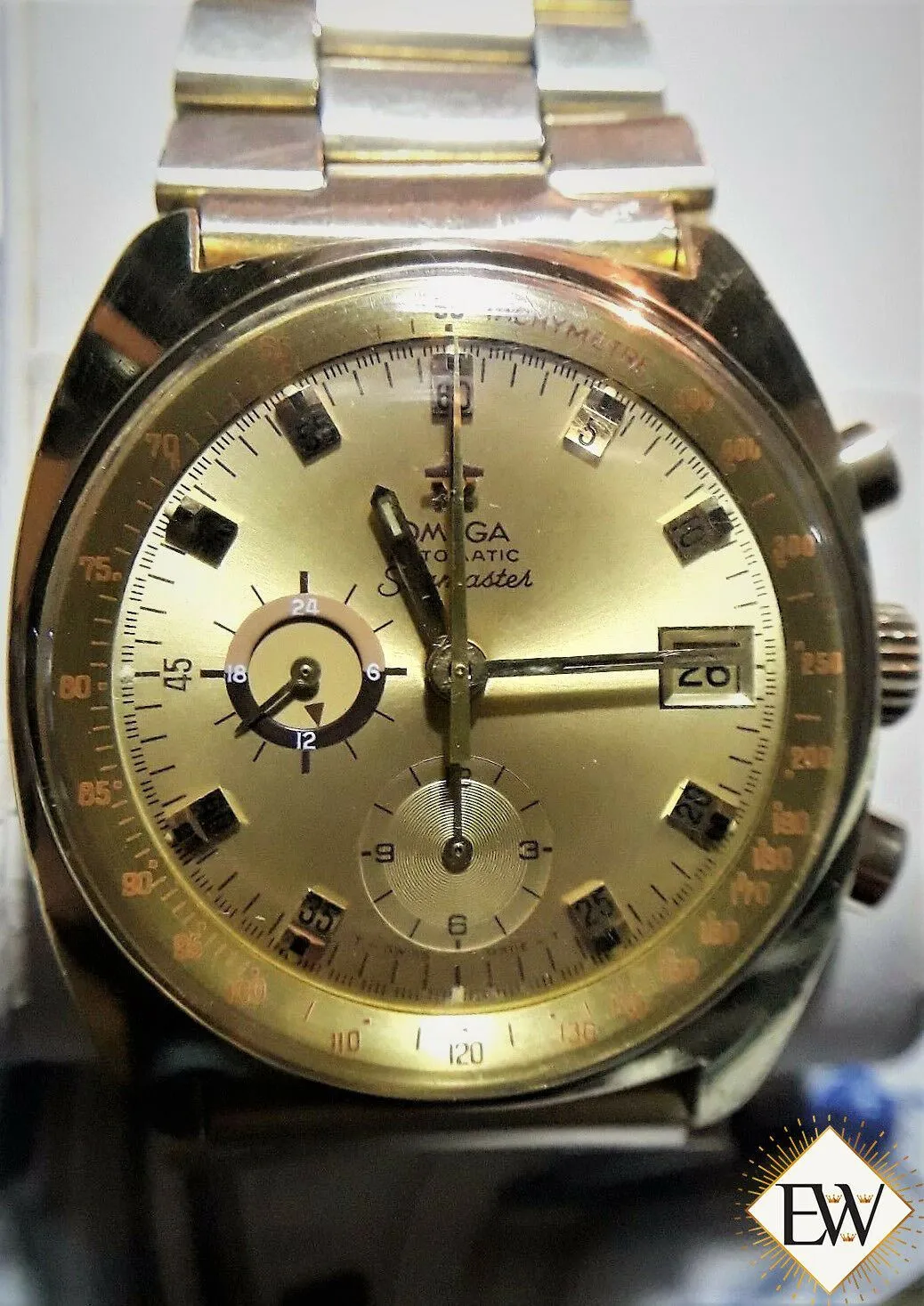Serviced VINTAGE 1973 OMEGA SeaMaster 176.007 Cal 1040 Chronograph GOLD Watch