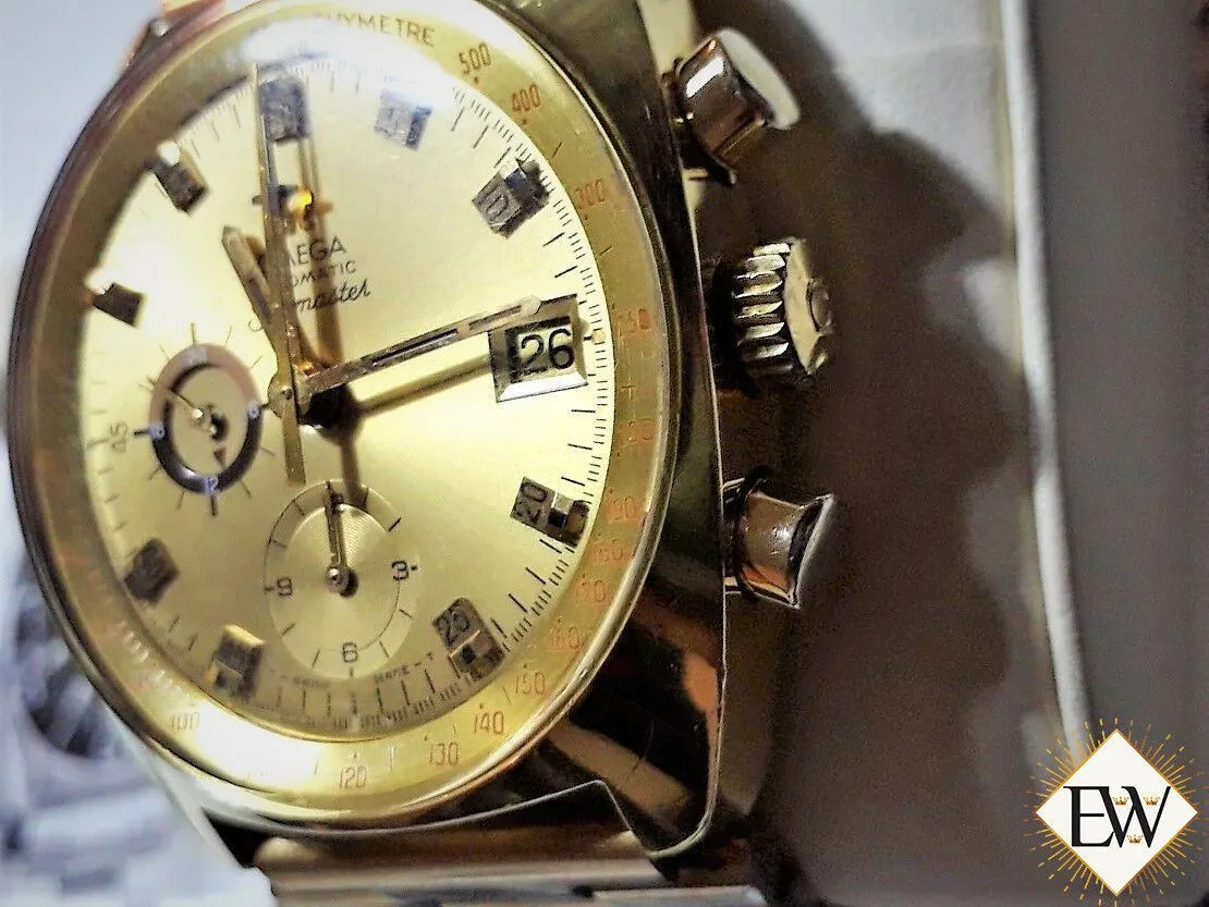 Serviced VINTAGE 1973 OMEGA SeaMaster 176.007 Cal 1040 Chronograph GOLD Watch