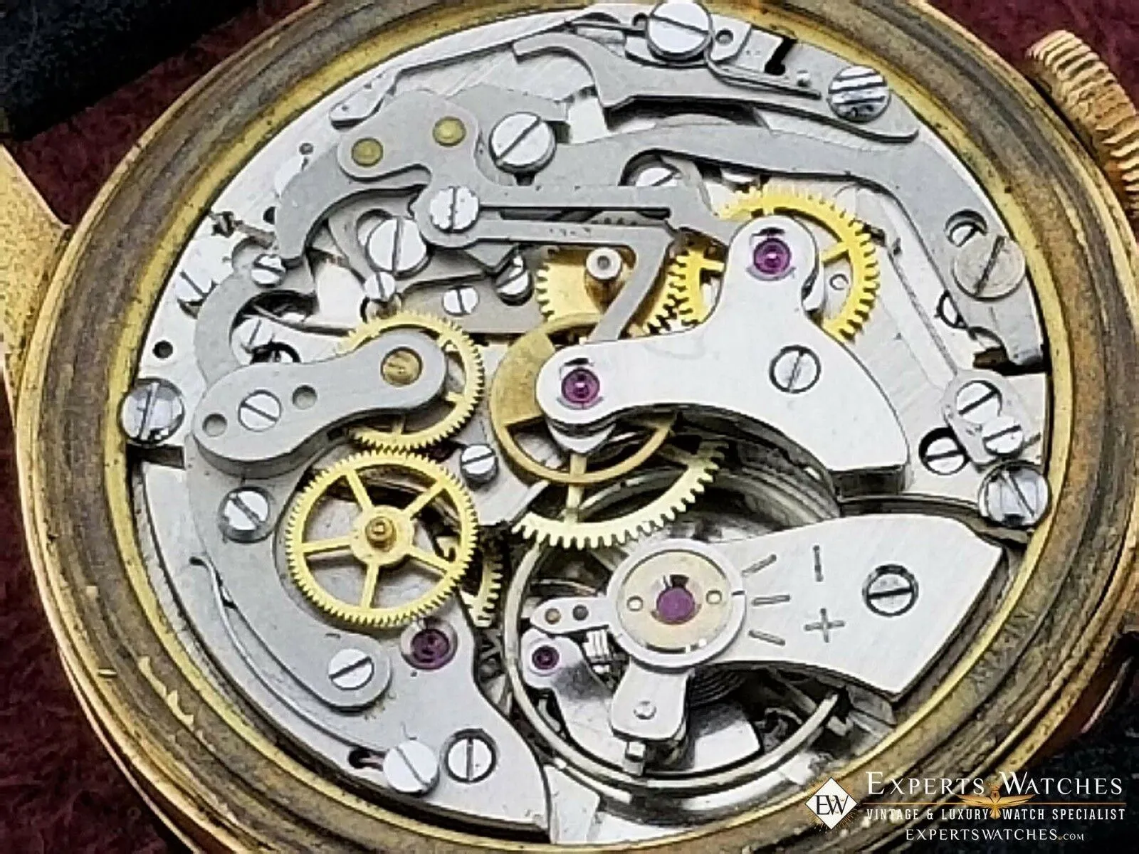 Serviced Vintage Cronographe Suisse Chronograph 18K Gold Landeron 248 Watch