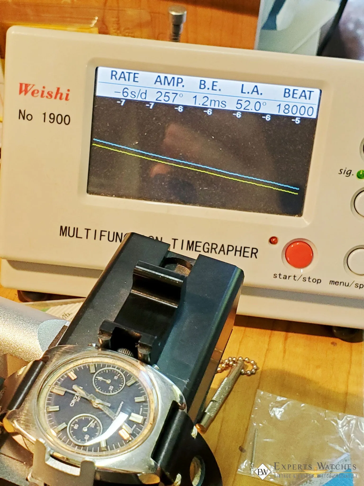 Serviced Vintage Croton 1878 chronograph Valjoux 7733 Panda Dial Heuer Box Watch