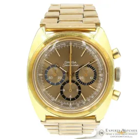Serviced Vintage Omega SeaMaster 145.029 Gold Top Chronograph 1970 Cal 861 Watch