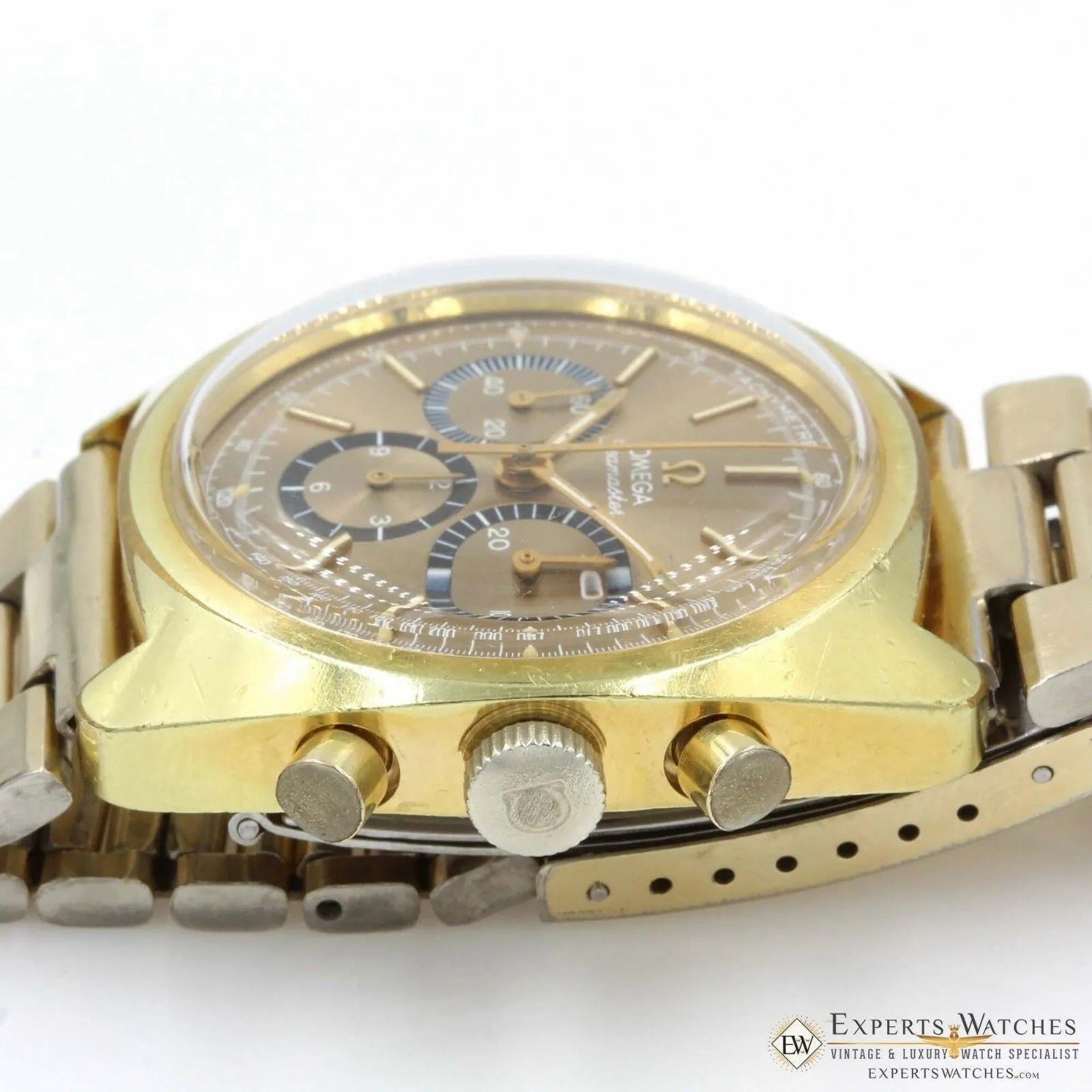 Serviced Vintage Omega SeaMaster 145.029 Gold Top Chronograph 1970 Cal 861 Watch