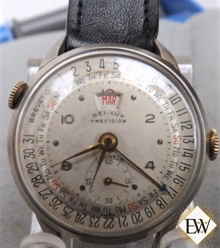Serviced Vintage Rare Bel-Lux Precision Date-O-Graph Triple Date Day Date Watch