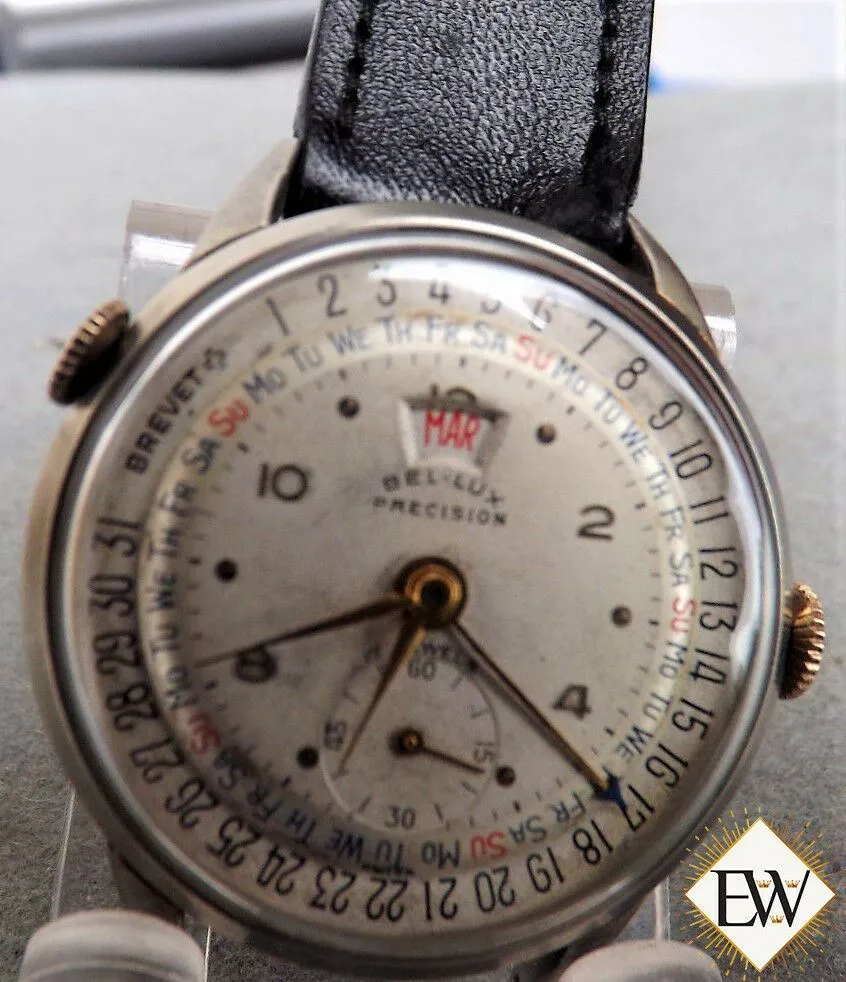 Serviced Vintage Rare Bel-Lux Precision Date-O-Graph Triple Date Day Date Watch
