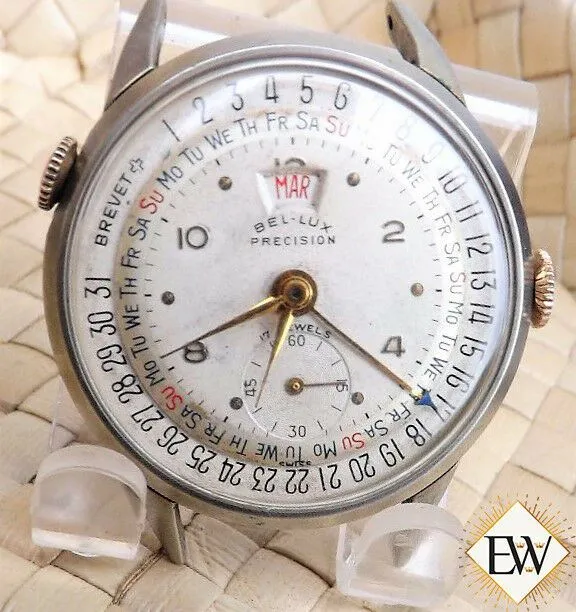 Serviced Vintage Rare Bel-Lux Precision Date-O-Graph Triple Date Day Date Watch