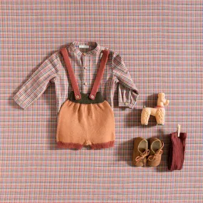 SHORTS / OCHRE-GREEN-MAHOGANY