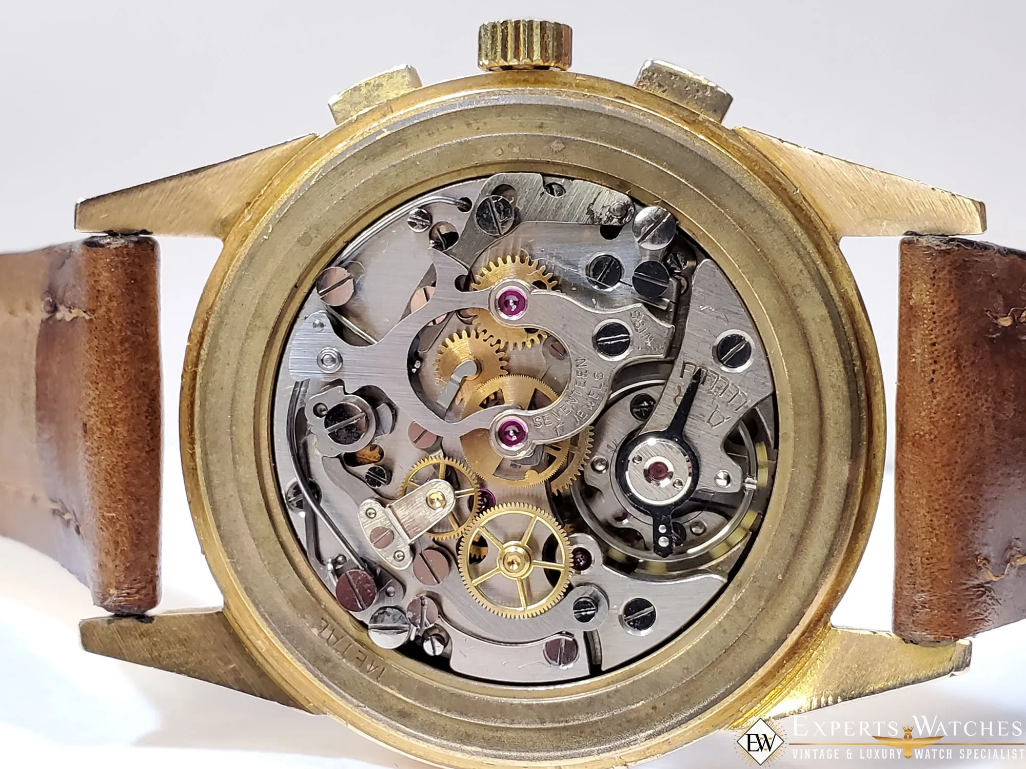 SOLD!!!  1950s Serviced Vintage Chronographe Suisse 18K Gold Lemania Cal 1270 (320 / 321)