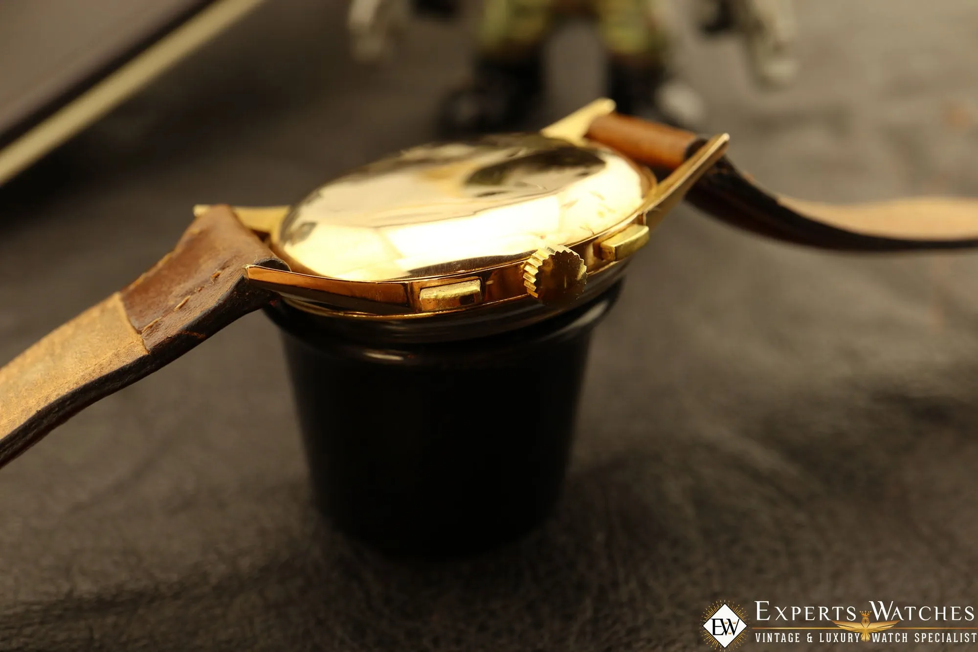 SOLD!!!  1950s Serviced Vintage Chronographe Suisse 18K Gold Lemania Cal 1270 (320 / 321)