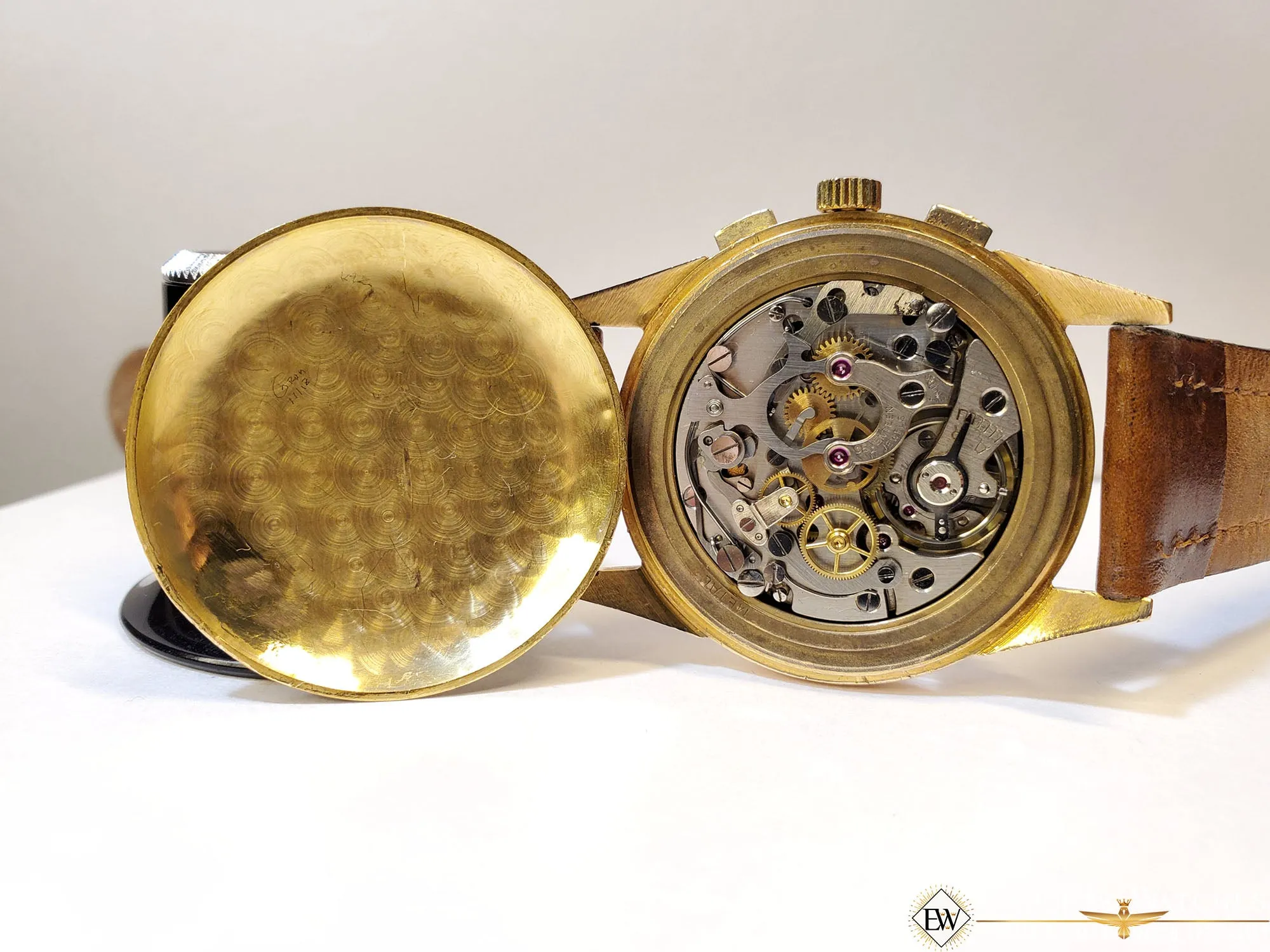 SOLD!!!  1950s Serviced Vintage Chronographe Suisse 18K Gold Lemania Cal 1270 (320 / 321)