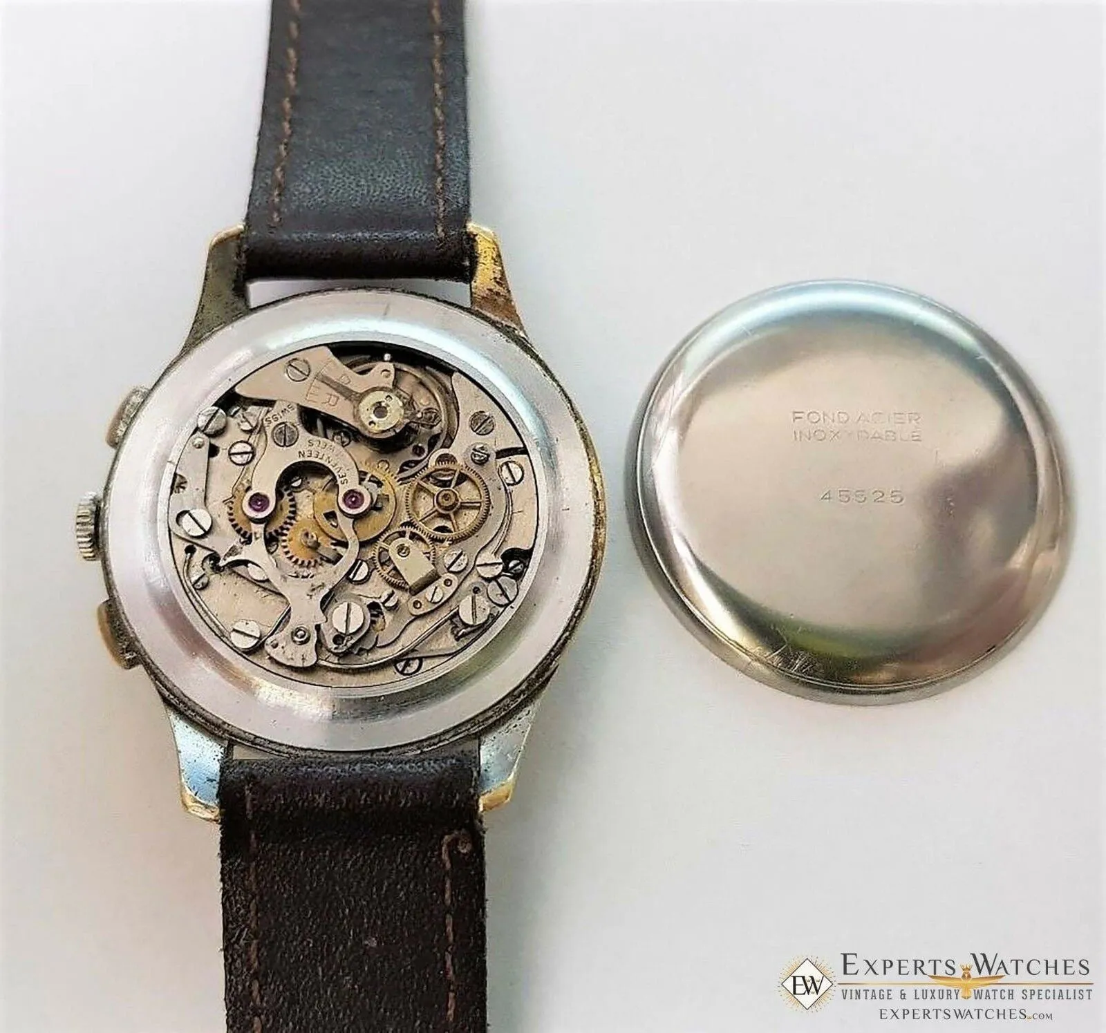 SOLD!!!  1950s Serviced Vintage Officers Lemania Chronograph cal 1270 (320 / 321) Watch