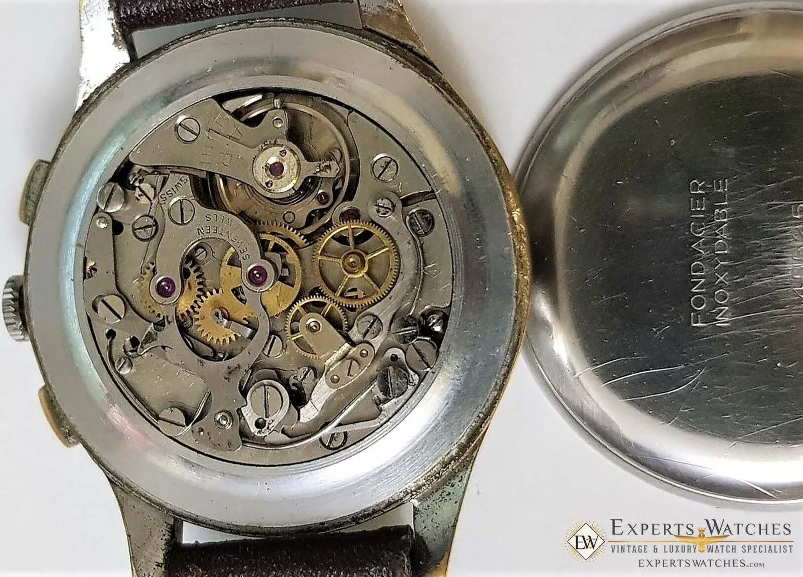 SOLD!!!  1950s Serviced Vintage Officers Lemania Chronograph cal 1270 (320 / 321) Watch