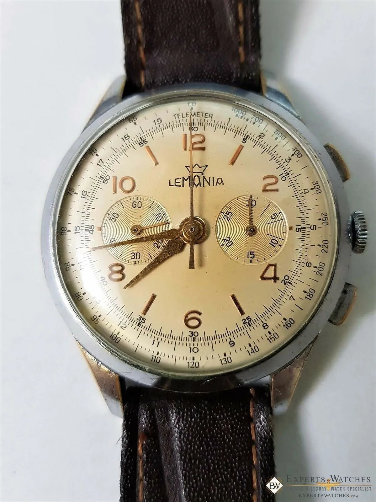 SOLD!!!  1950s Serviced Vintage Officers Lemania Chronograph cal 1270 (320 / 321) Watch