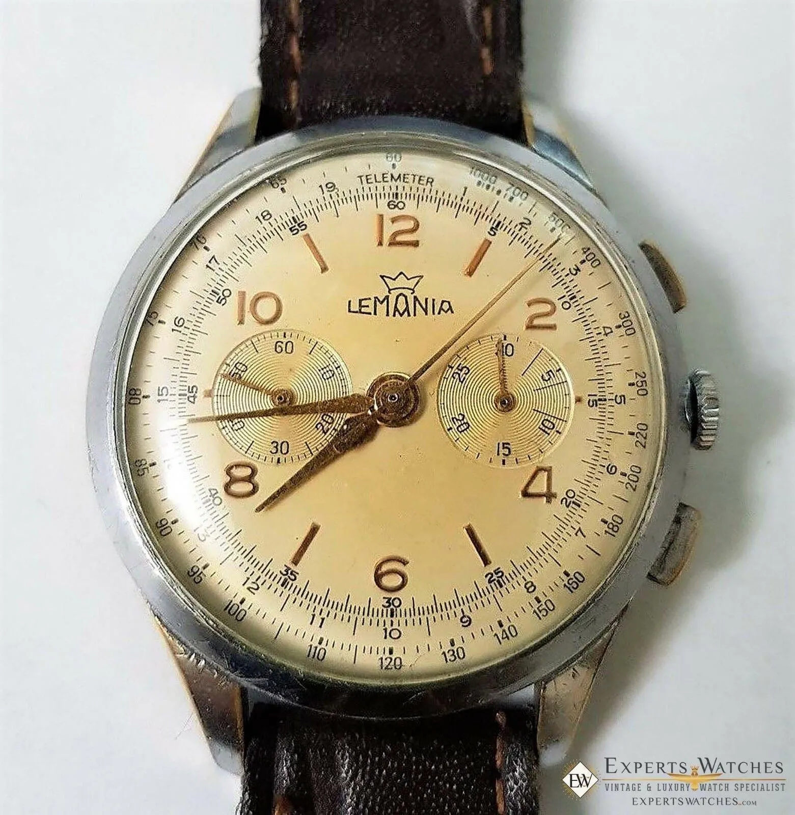 SOLD!!!  1950s Serviced Vintage Officers Lemania Chronograph cal 1270 (320 / 321) Watch