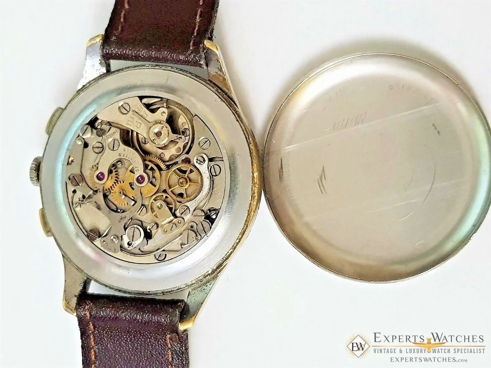 SOLD!!!  1950s Serviced Vintage Officers Lemania Chronograph cal 1270 (320 / 321) Watch