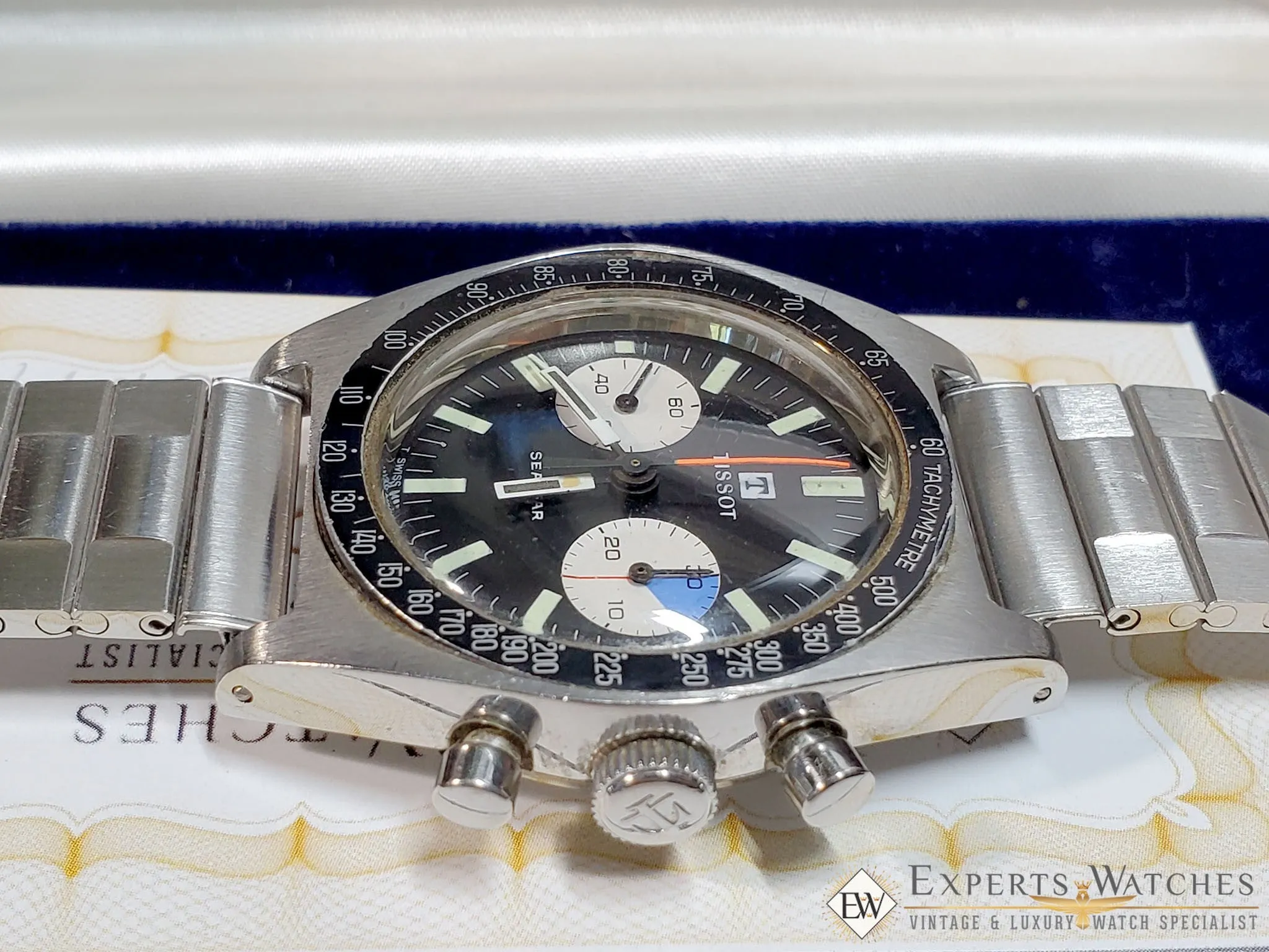 Sold! 1960's Vintage Tissot Seastar Chronograph Lemania 870 1277 321 Bracelet & Box