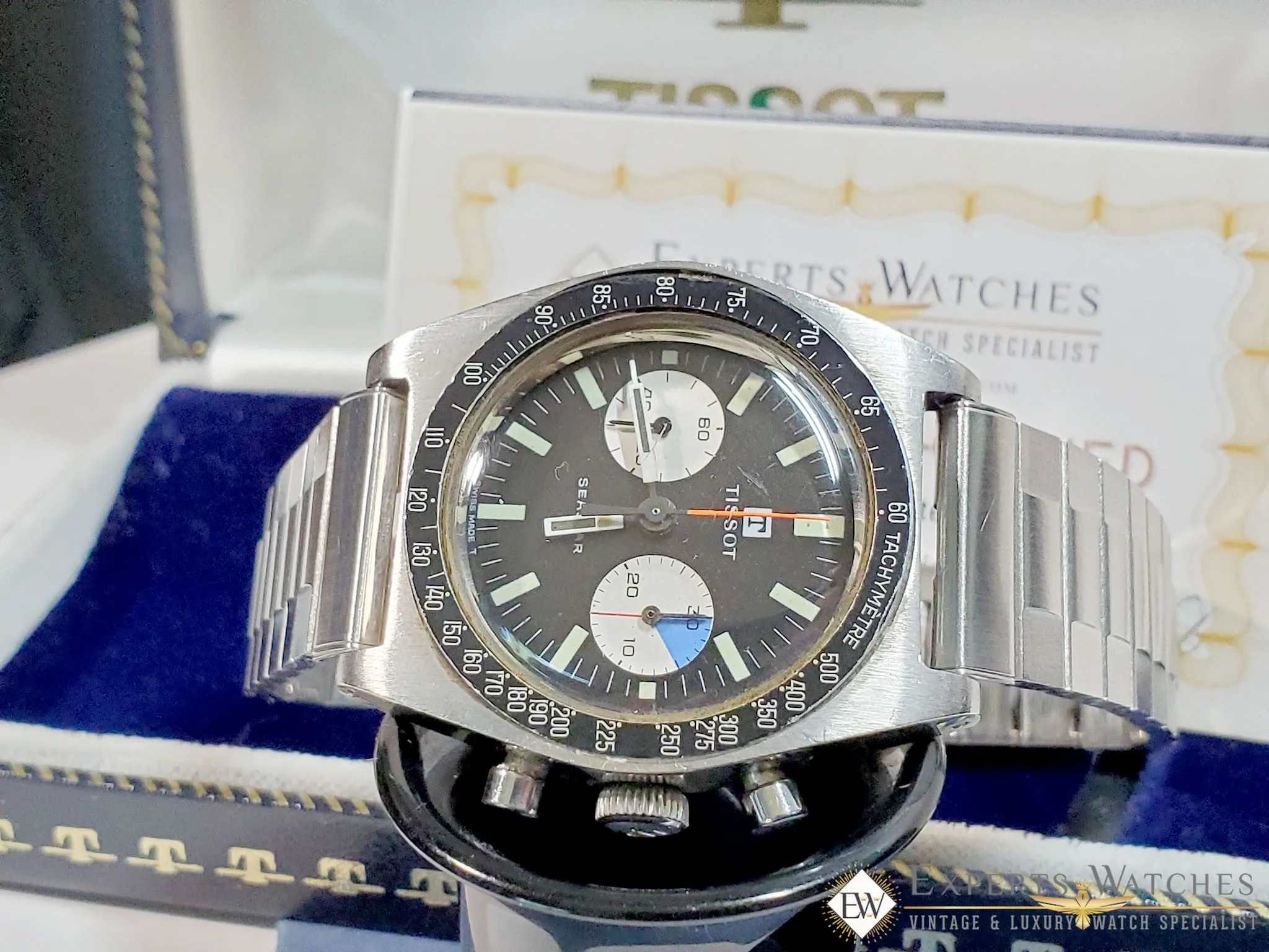 Sold! 1960's Vintage Tissot Seastar Chronograph Lemania 870 1277 321 Bracelet & Box