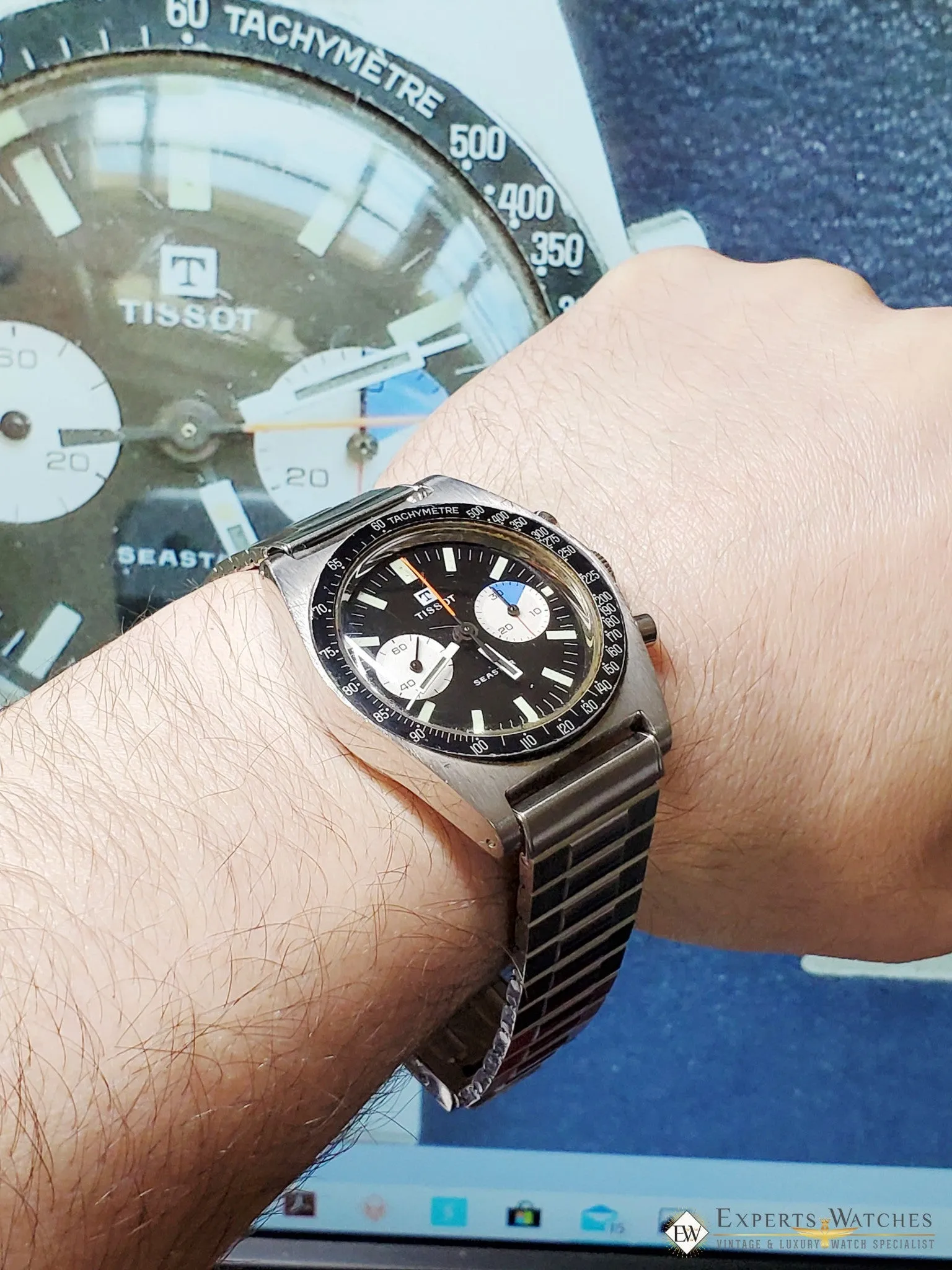 Sold! 1960's Vintage Tissot Seastar Chronograph Lemania 870 1277 321 Bracelet & Box