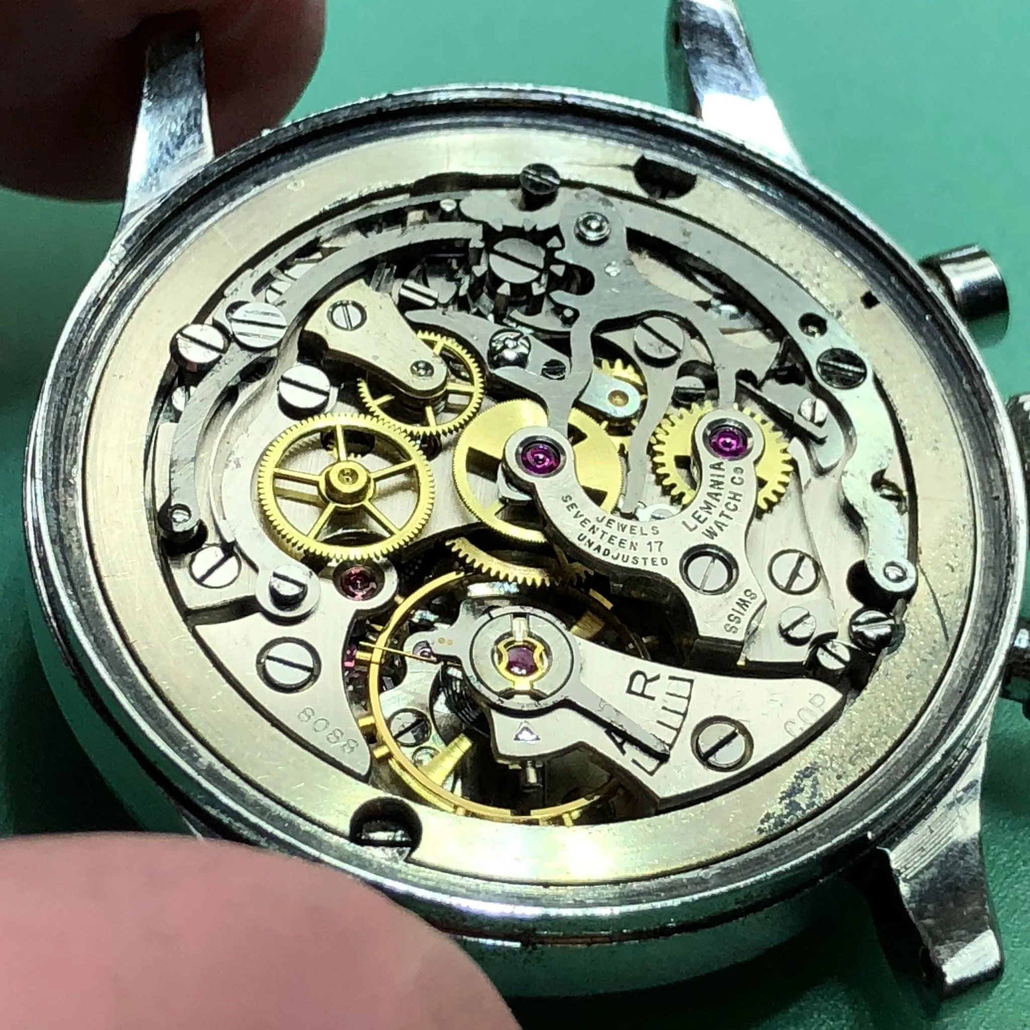 Sold - Lemania Vintage Military Pilot Aviator Chronograph Calibre 27 CH (Omega 321) Same as Omega 2451 - US Navy World War II Inscription 1942-1949
