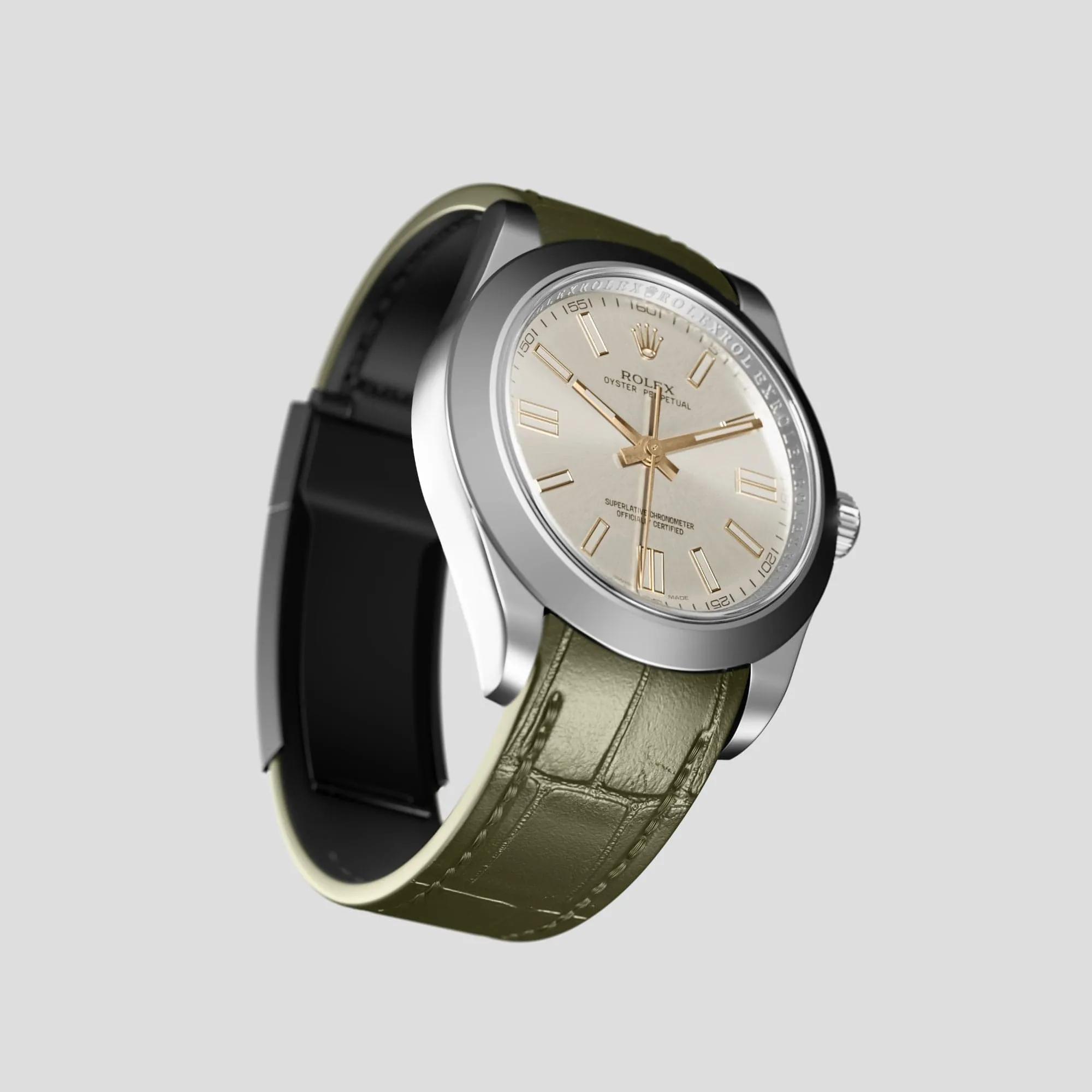 Sport Band For Rolex Oyster Perpetual 36mm In Alligator