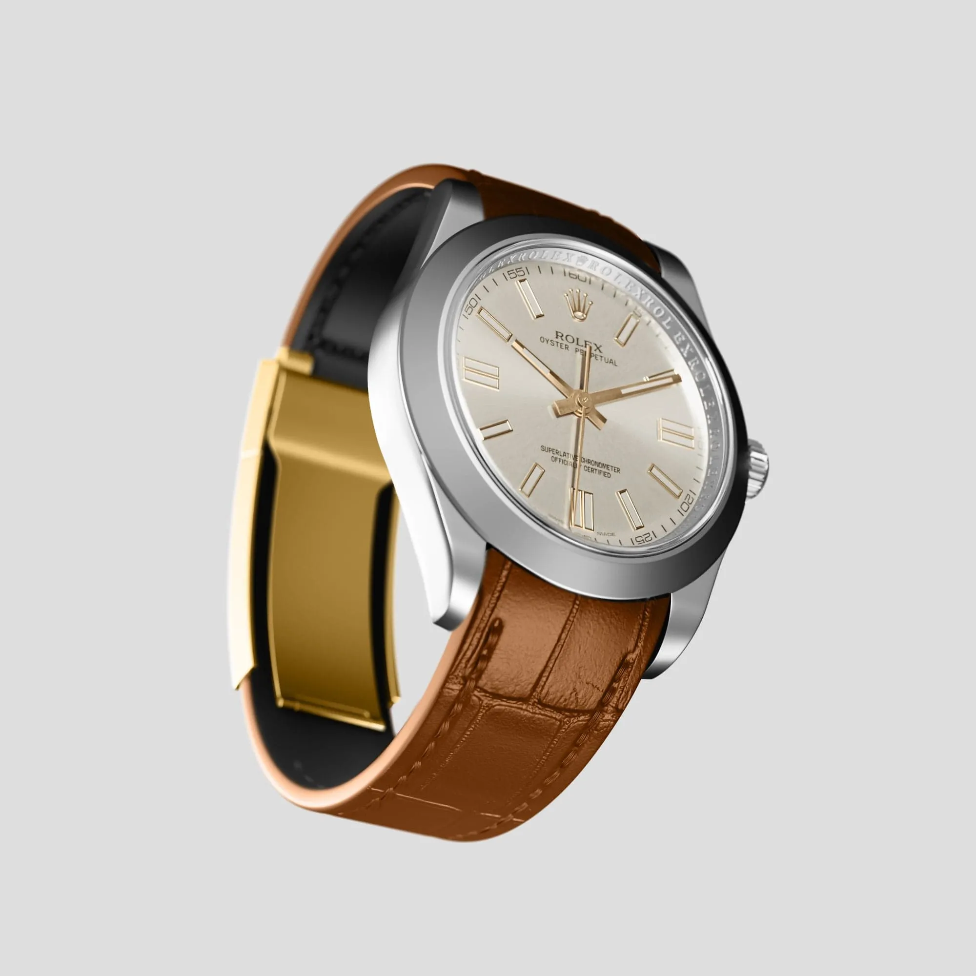 Sport Band For Rolex Oyster Perpetual 36mm In Alligator