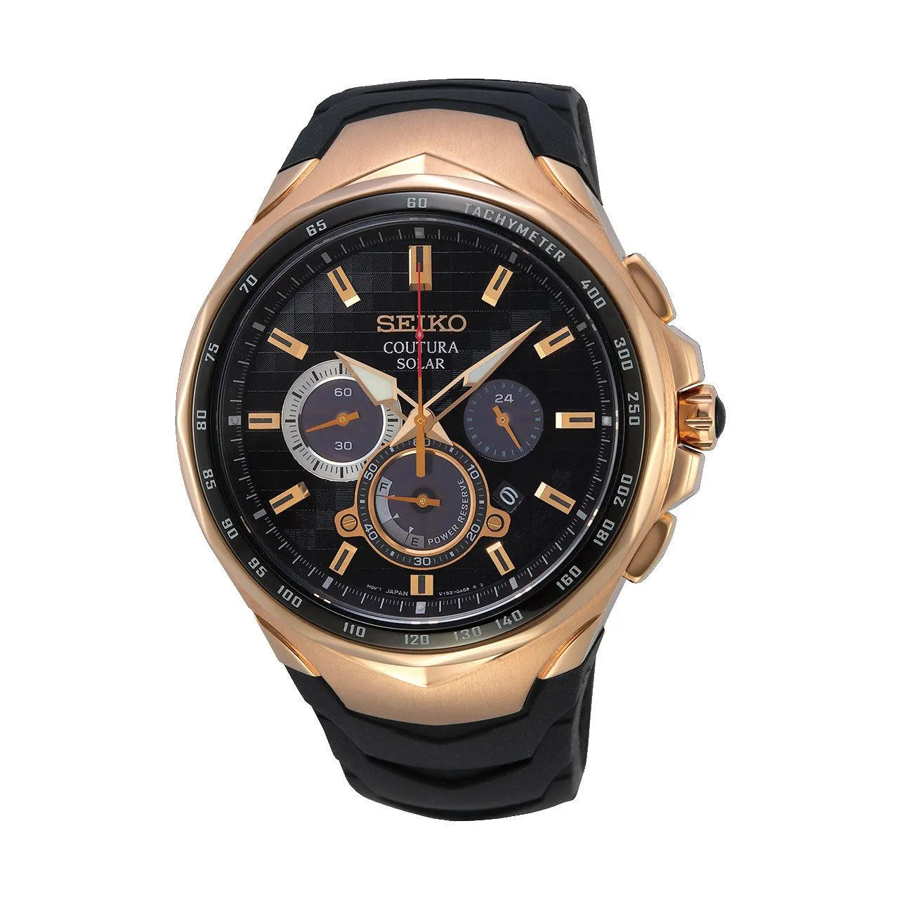 SSC768P - Mens Black & Rose Gold Coutura Solar Sports Watch