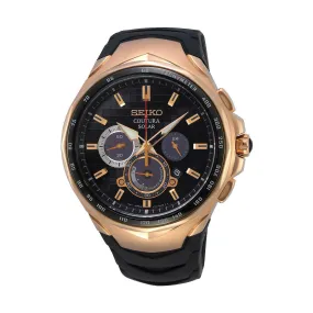 SSC768P - Mens Black & Rose Gold Coutura Solar Sports Watch