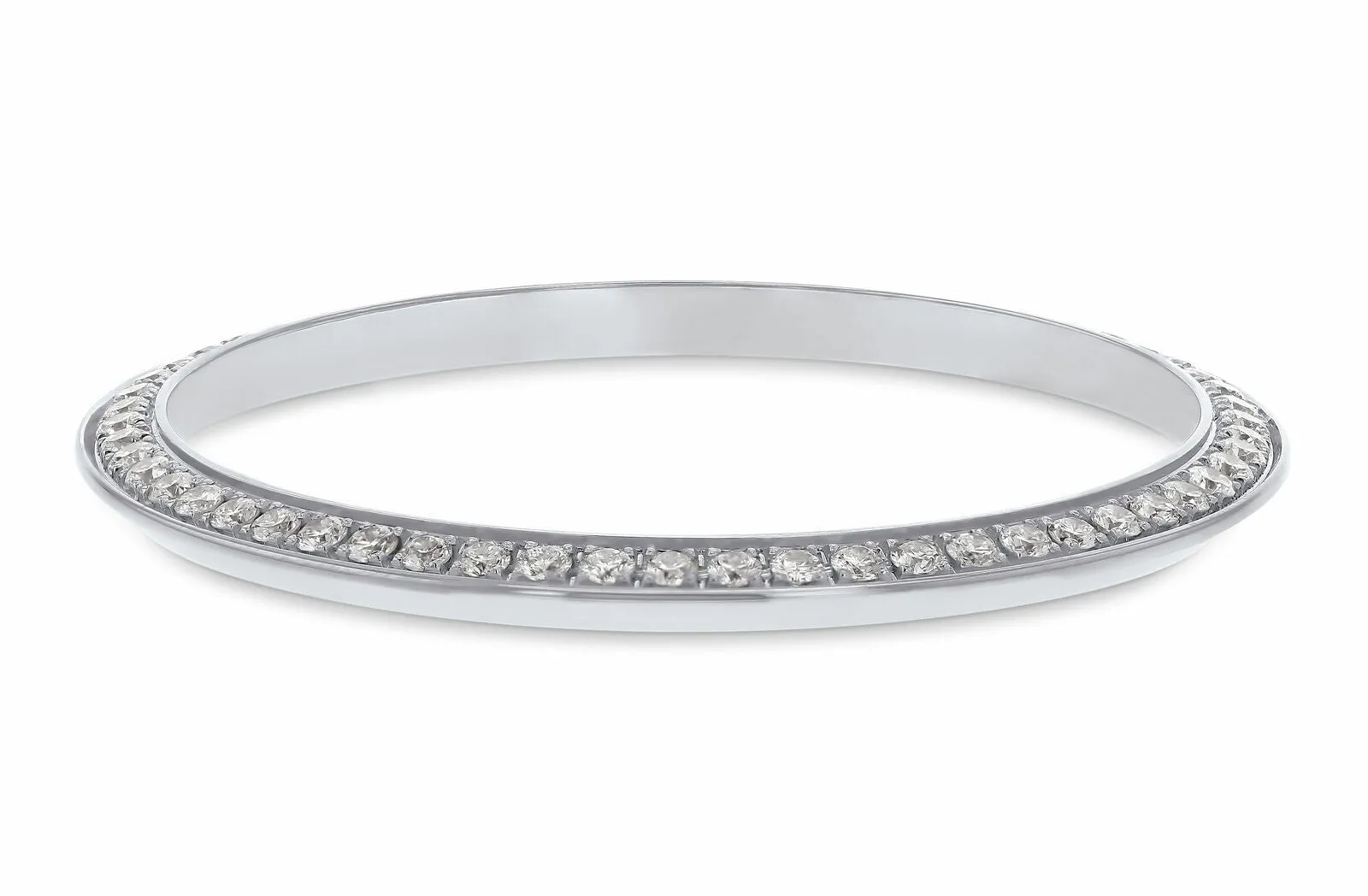 STAINLESS STEEL .90CT BEAD SET PAVE DIAMOND BEZEL FOR ROLEX AIRKING 14000, 14010