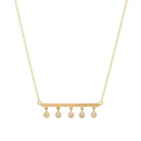 Stick with Diamond Bezel Dangle Necklace