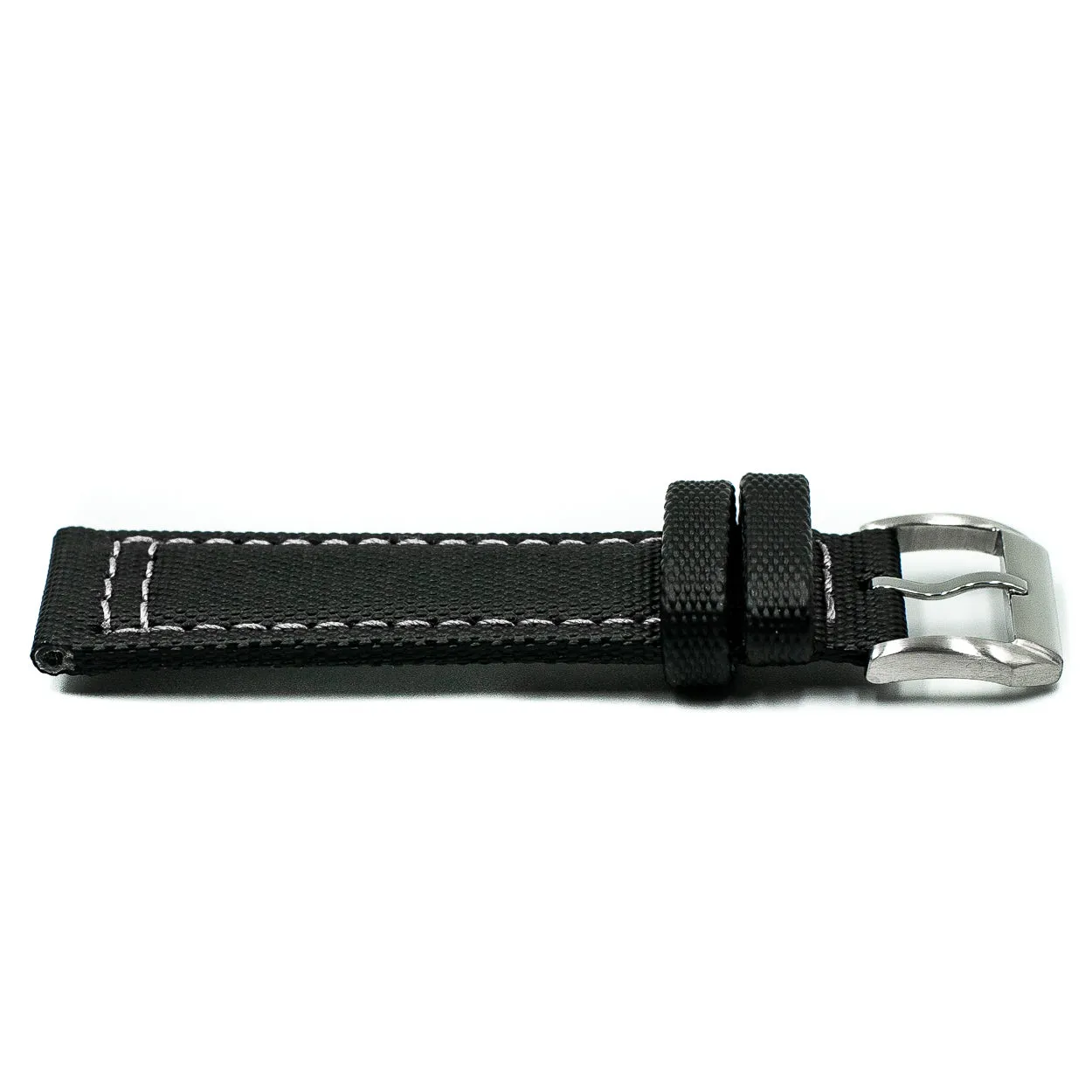 Tactical Sailcloth - Black (White Stitches)