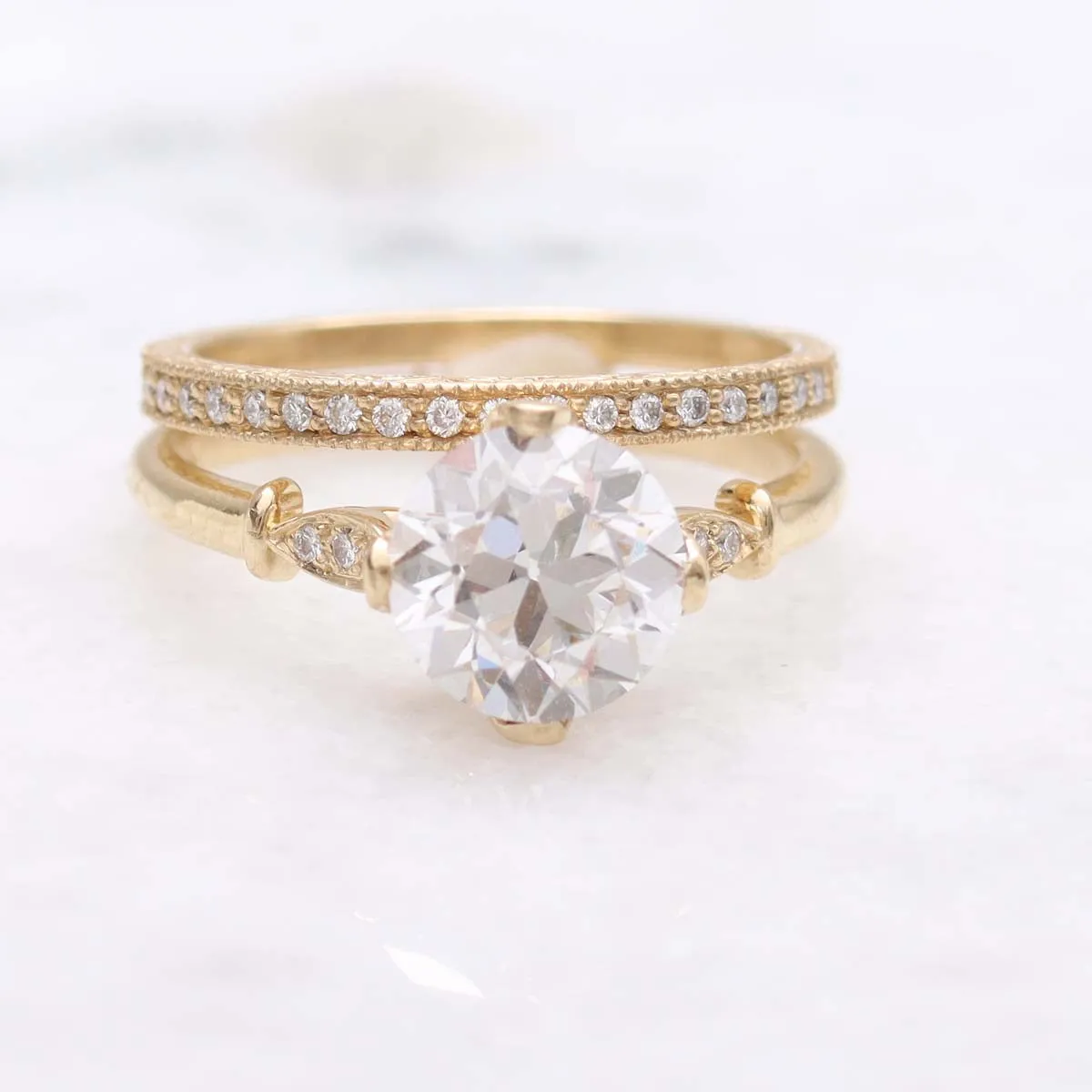The Zoe Edwardian Inspired Old European Cut Engagement Ring #3606-6