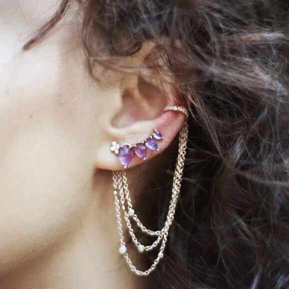 TRIPLE CHAIN EAR CUFF