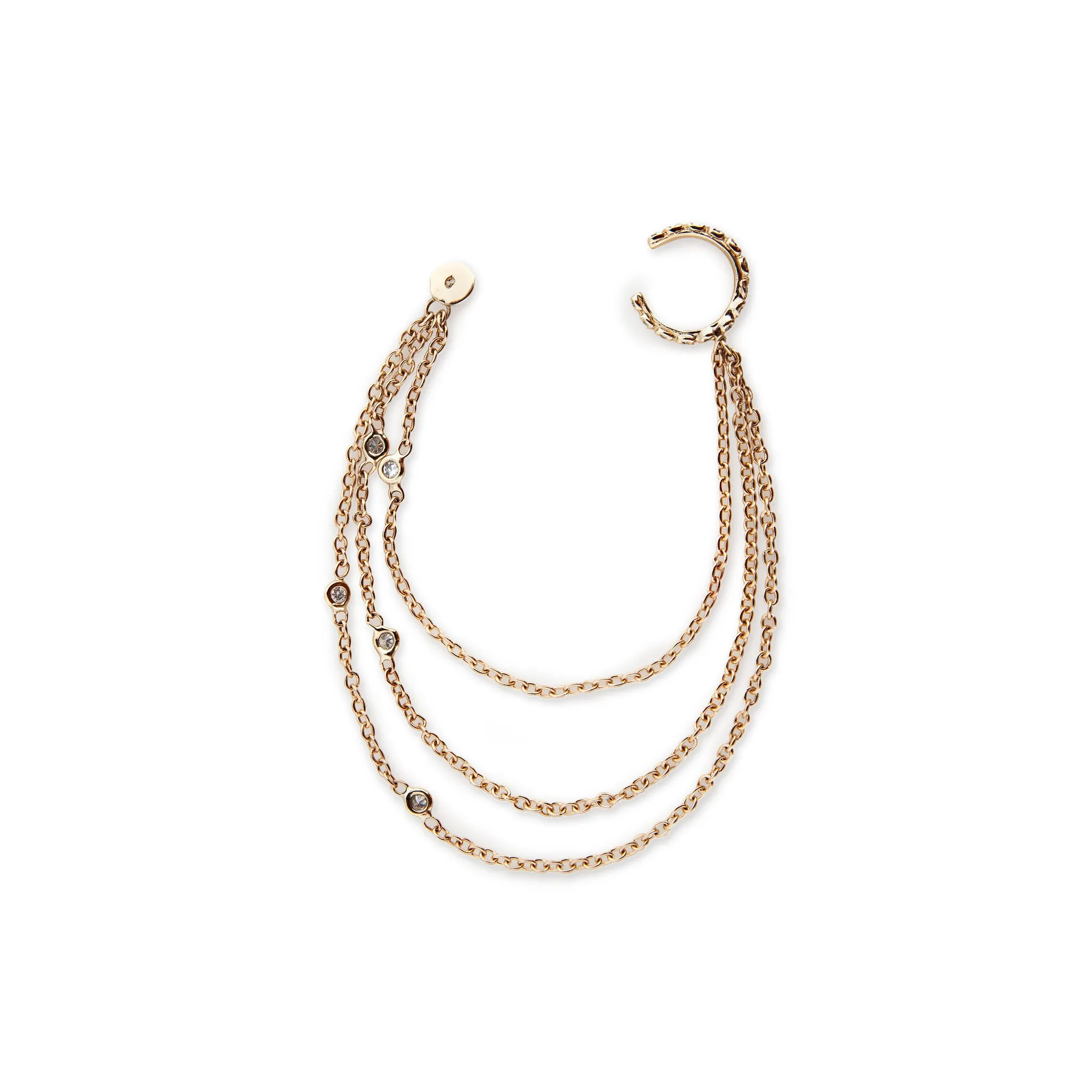 TRIPLE CHAIN EAR CUFF