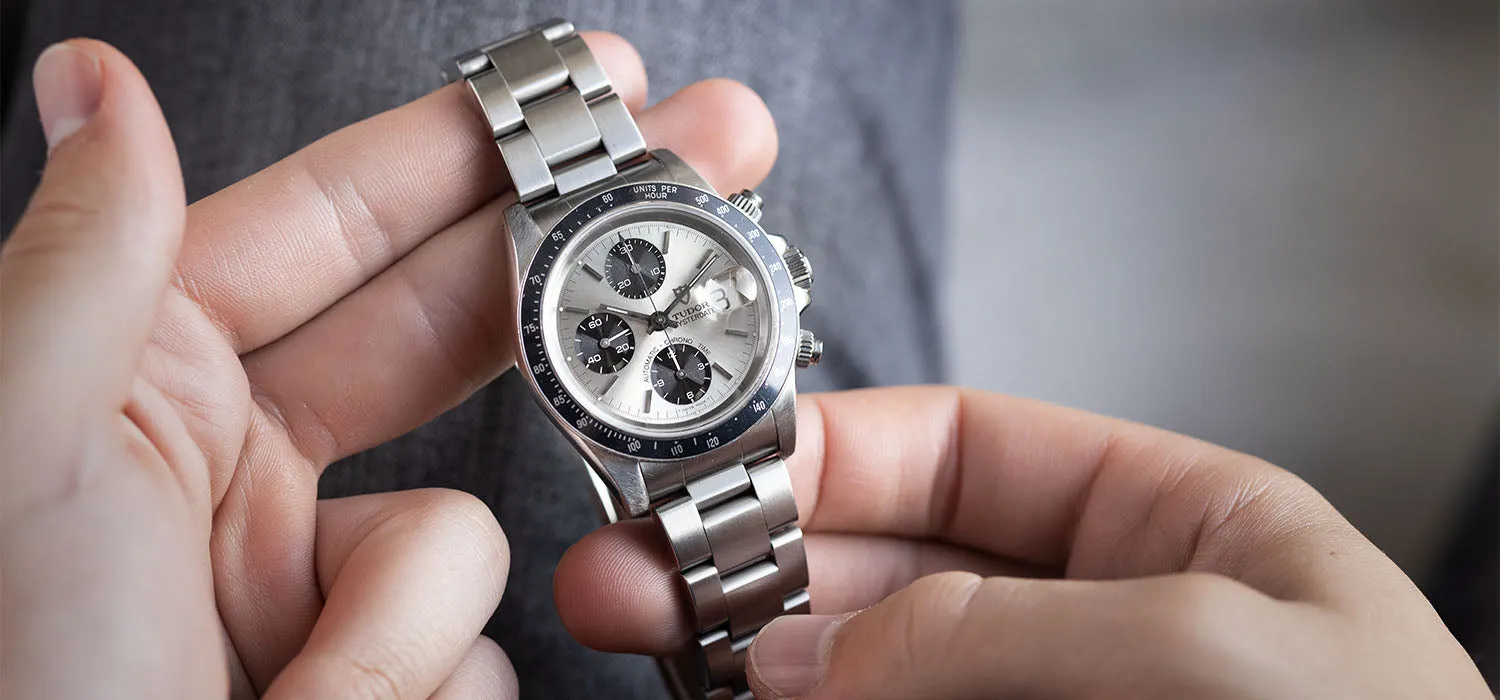 Tudor Prince Date Chronograph 79260 Small Block Silver Dial