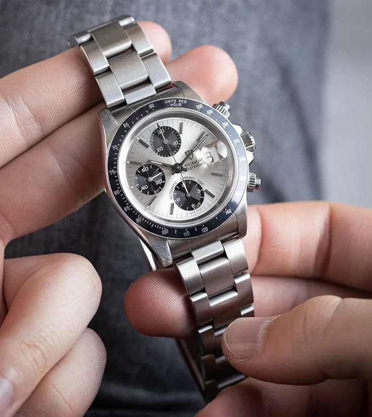 Tudor Prince Date Chronograph 79260 Small Block Silver Dial