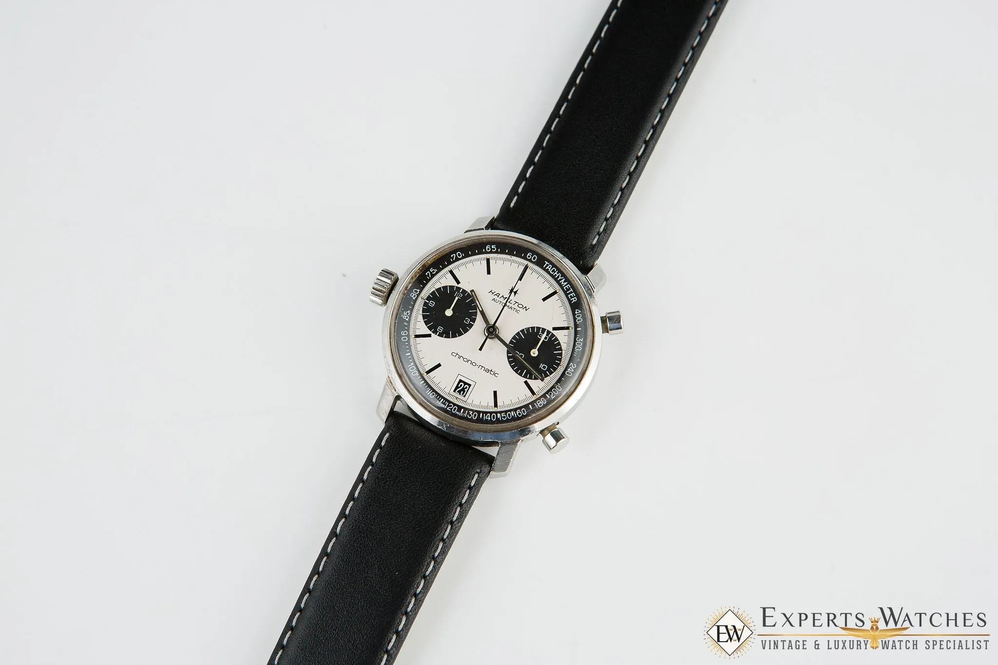Vintage 1970's Hamilton Chrono-Matic Chronograph Date Panda Cal 11 Watch